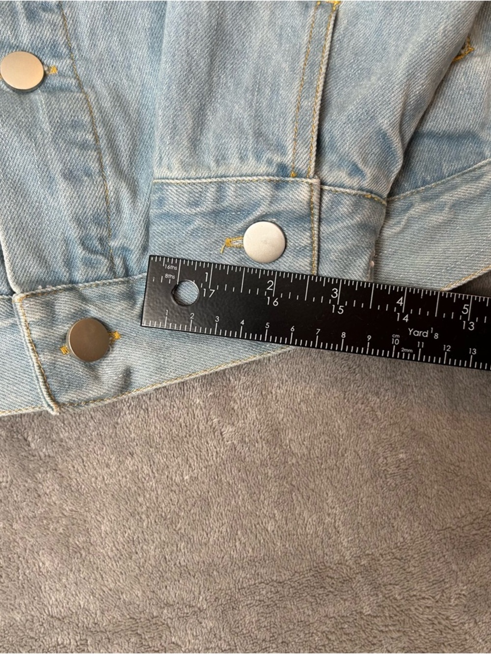 Ink Tee Jean Jacket Custom Embroidered Patchwork Color Blue Denim Women’s Size 4 - Picture 14 of 16